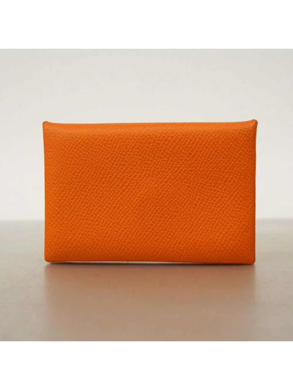 Hermes Coin Case Calvi Verso Veau Epsom Orange Minyan Celeste Silver